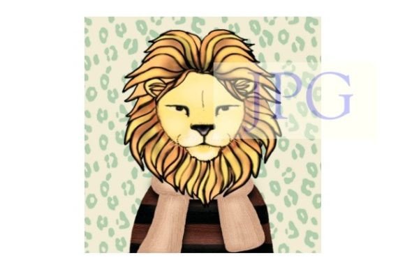 Download Lion Boy Winter Print Wild Animal Art - Premium Resources