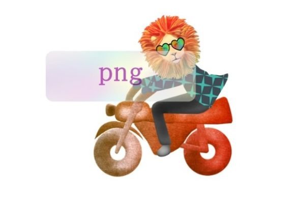 Download Lion Motorcycle Png Cute Wild Animal Art - Premium Resources
