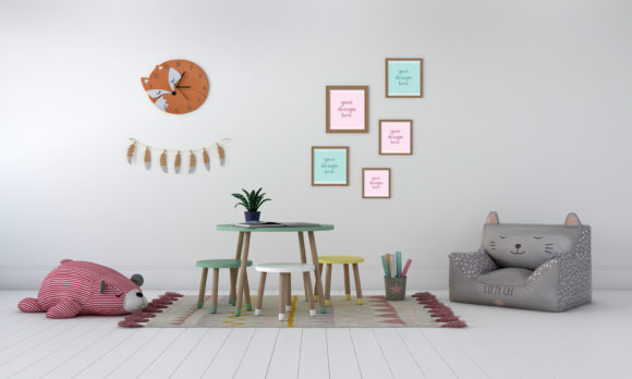 Download Kids Bedroom or Nursery with Empty Frame - Premium Bundle